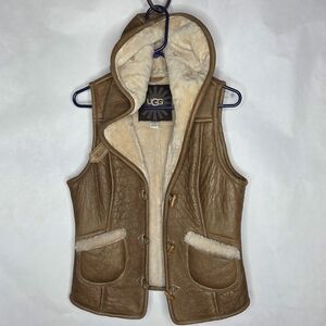 UGG Brown Shearling Leather Vest